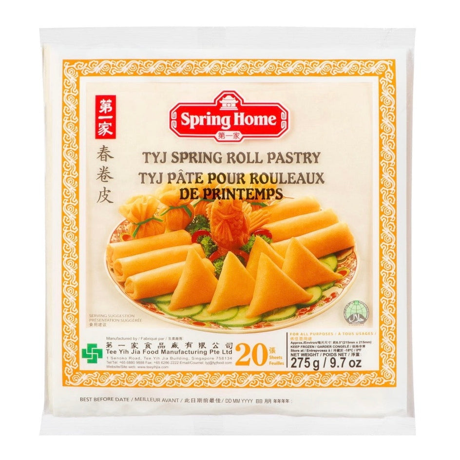 TYJ Spring Roll Pastry 8.5", 20pc, 275 g / pack