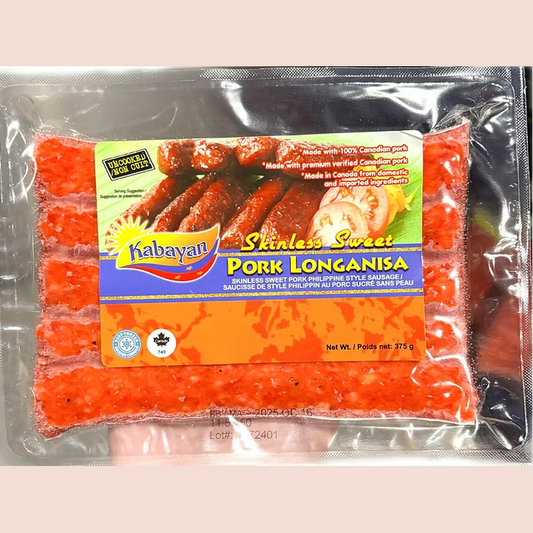 Kabayan Skinless Sweet Pork Longganisa 375g